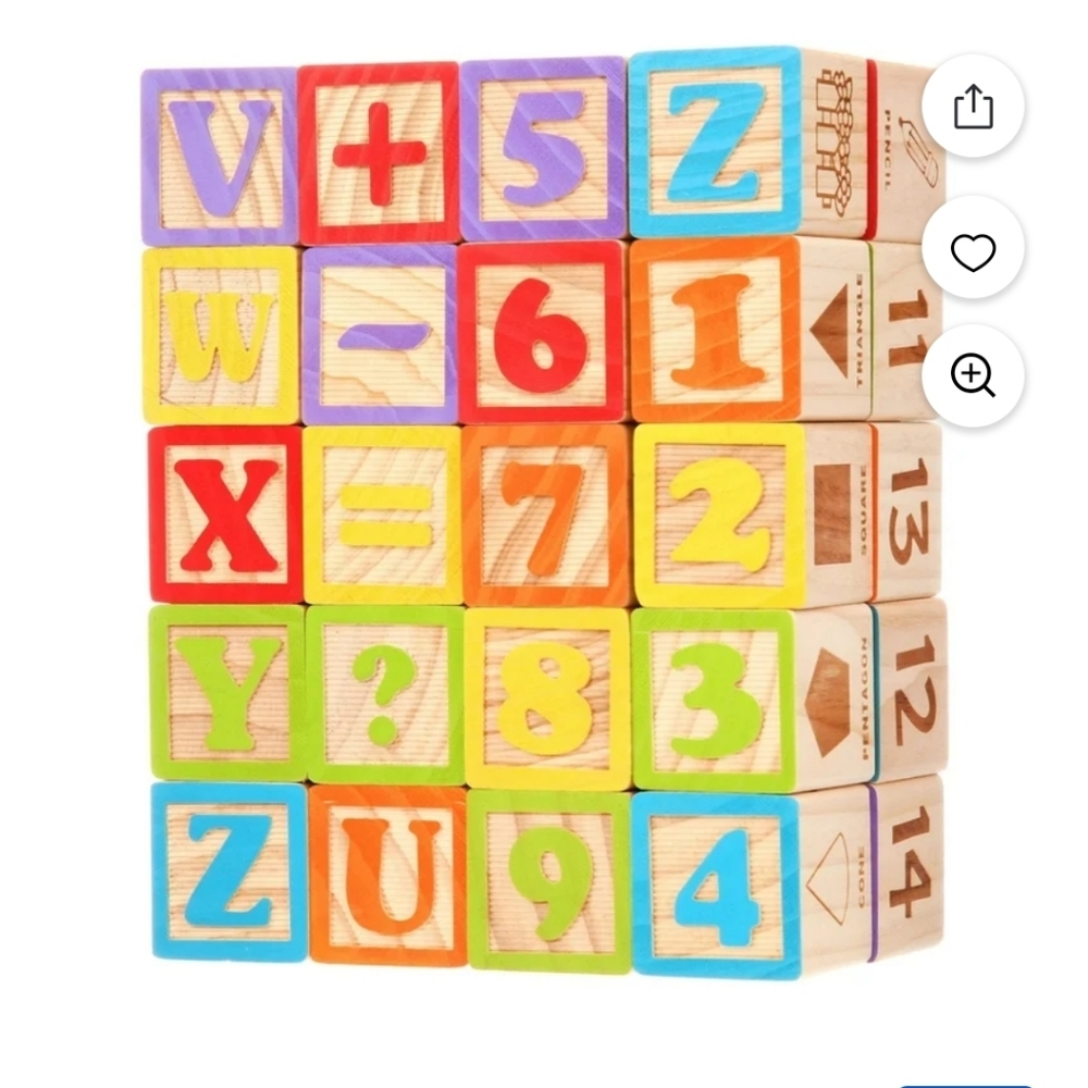 Colorful Alphabet and Number Wooden Blocks Set